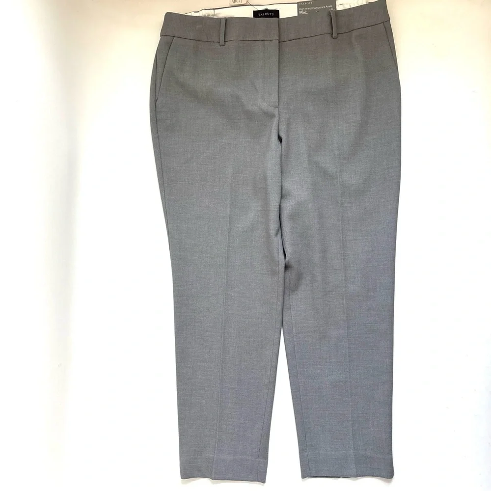 Talbots High Waist Hampshire Ankle Length Curvy Straight Leg Gray Plus Size 18W